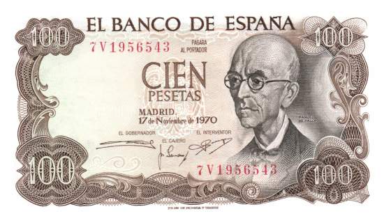 100 Pesetas 17.11.1970